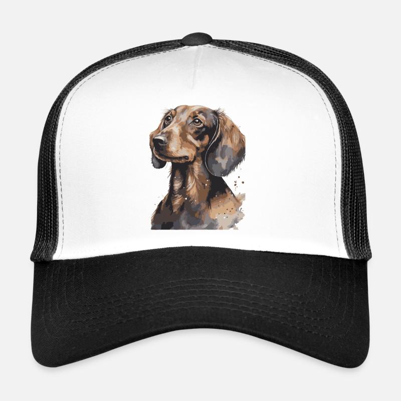 Aquarelles de portrait teckel Casquette trucker 