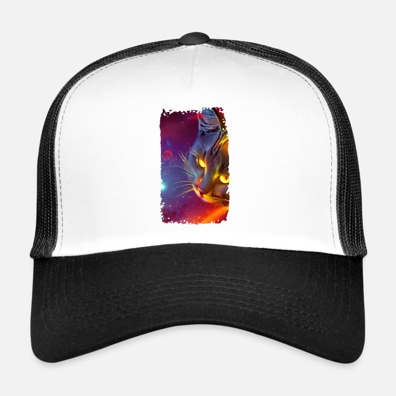 Space Cat - Trucker Cap - Weiß/Schwarz