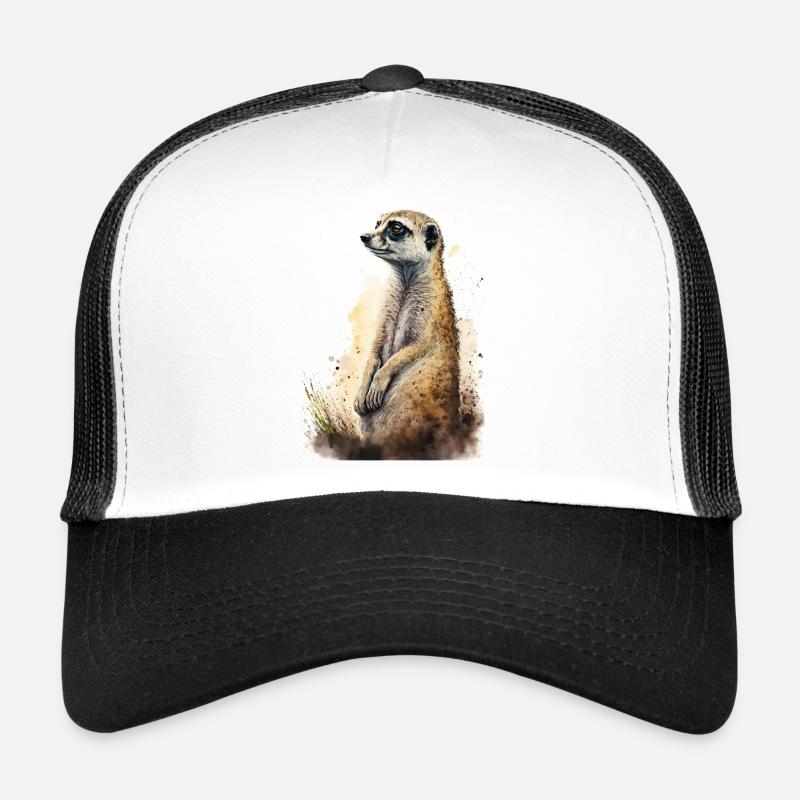 Süßes niedliches Erdmännchen - Trucker Cap - Weiß/Schwarz