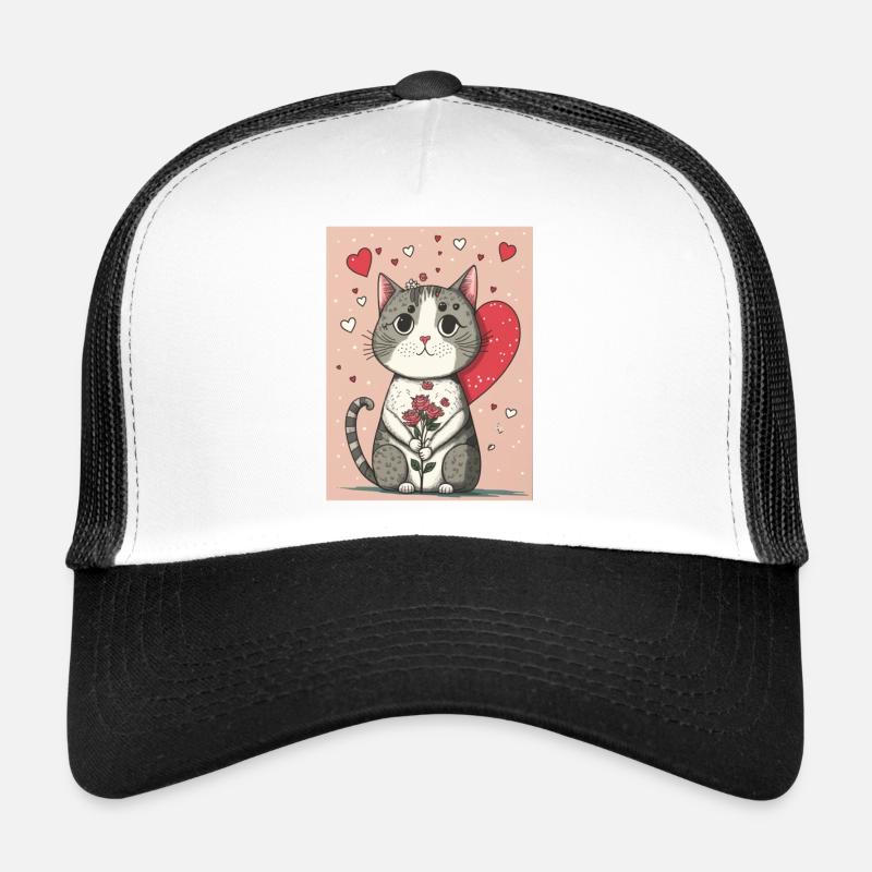 Chat mignon 2023 (Garantie du prix le plus bas) - Casquette trucker  - blanc/noir
