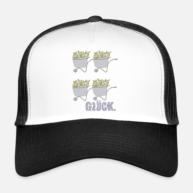 schubkarren glück - Trucker Cap - Weiß/Schwarz