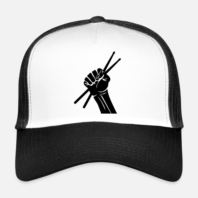 Schlagzeug, Trommel, Musik, Instrument - Trucker Cap - Weiß/Schwarz