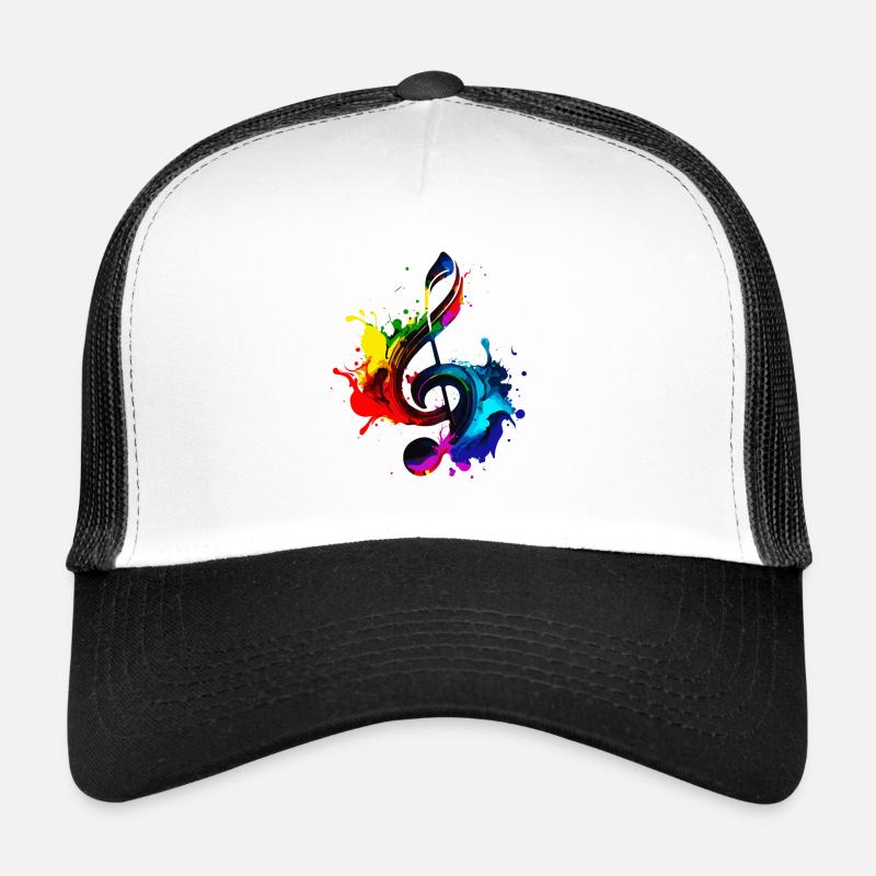 Clé de sol - Casquette trucker  - blanc/noir