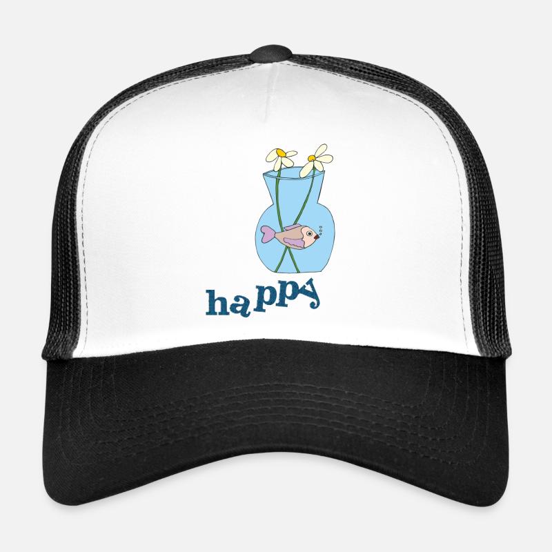 Poisson en bocal Heureux Casquette trucker 