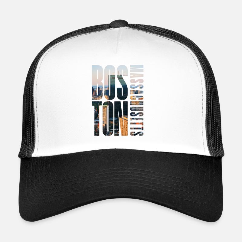 Boston Downtown Skyline Motif Trucker Cap