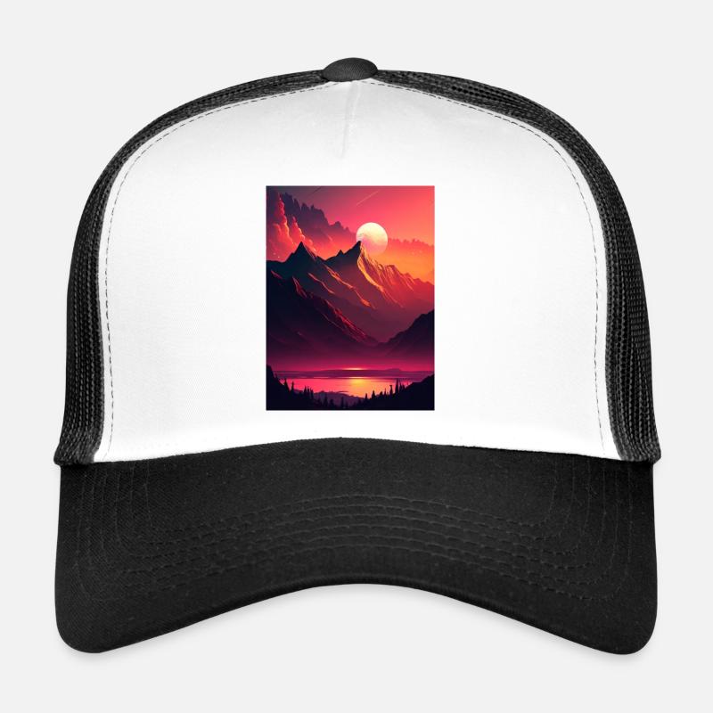 Sunset I - Casquette trucker - blanc/noir
