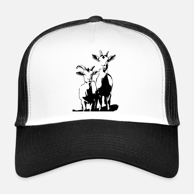 CHÈVRES - Casquette trucker  - blanc/noir