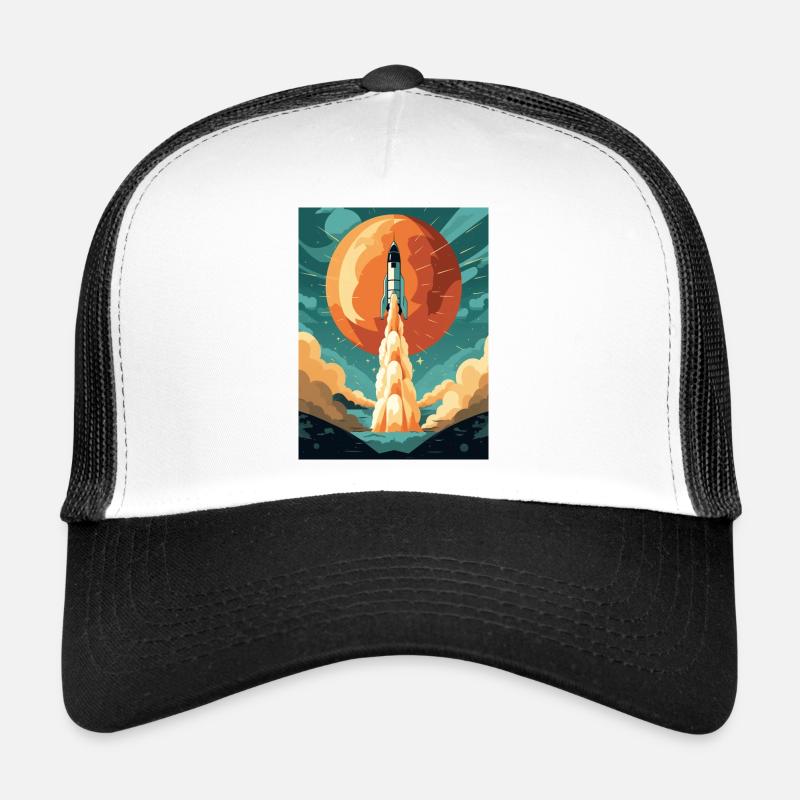 Rocket Launch Raketenstart - Trucker Cap - Weiß/Schwarz