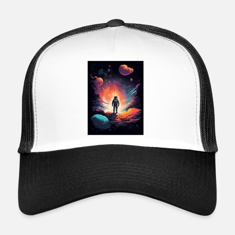 Astronaute de sortie dans l’espace - Casquette trucker  - blanc/noir