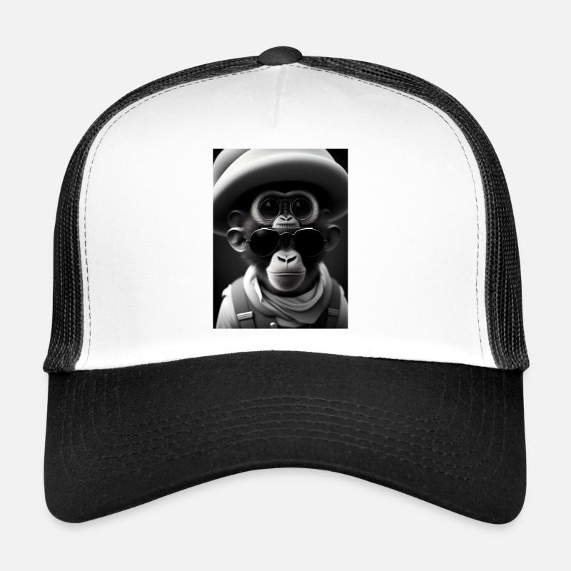 Cool Monkey - Trucker Cap - Weiß/Schwarz
