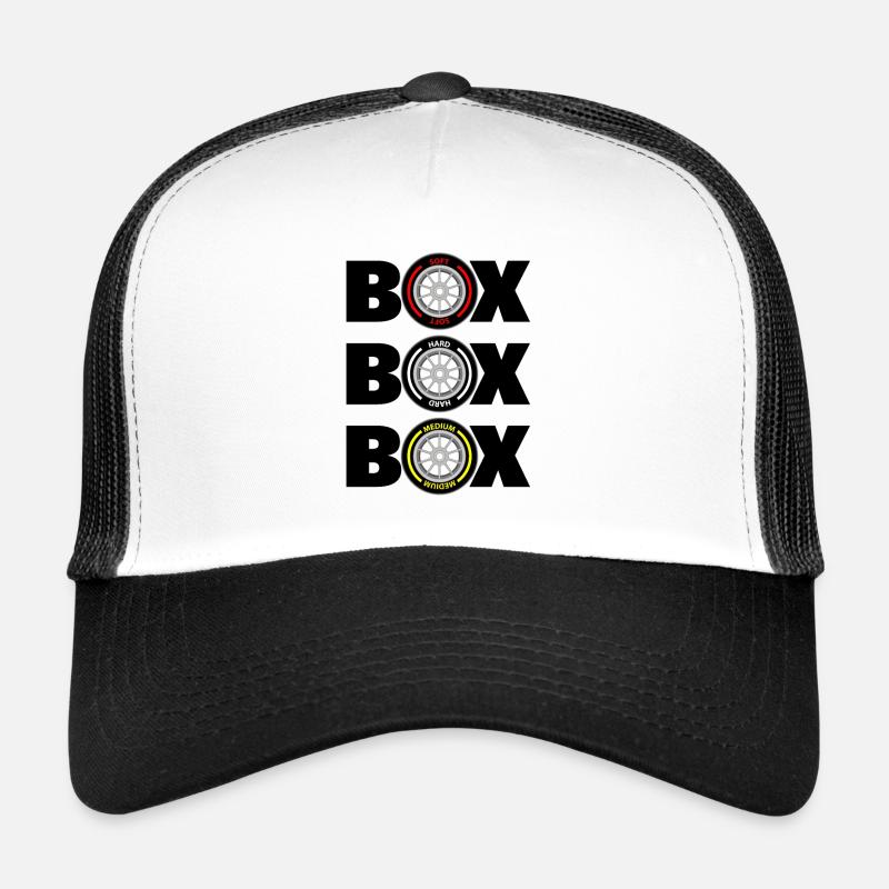 Box Box Box - Trucker Cap - Weiß/Schwarz
