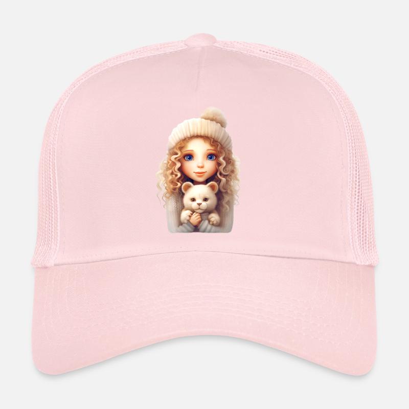 Fille avec chat Casquette trucker 