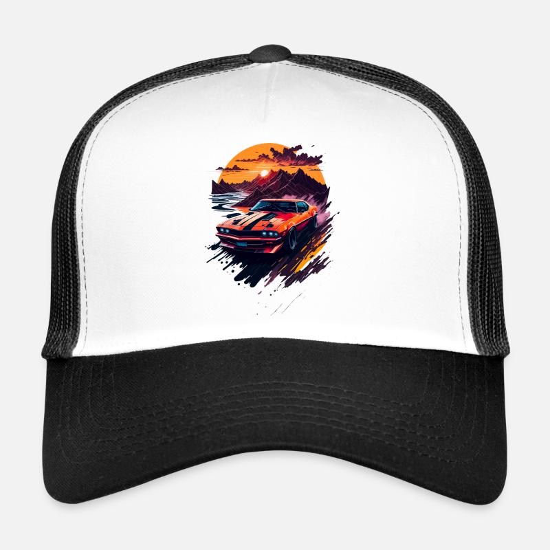 Klassisk sportsvogn - Trucker cap - hvid/sort