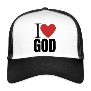 I love god - Trucker Cap - white/black - Front