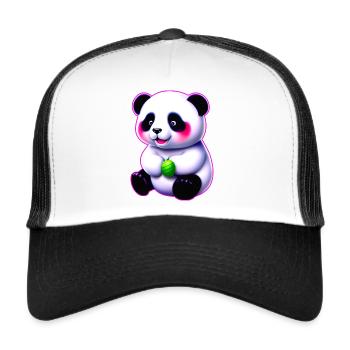 Mignon bébé panda ours - Casquette trucker  - blanc/noir - Devant