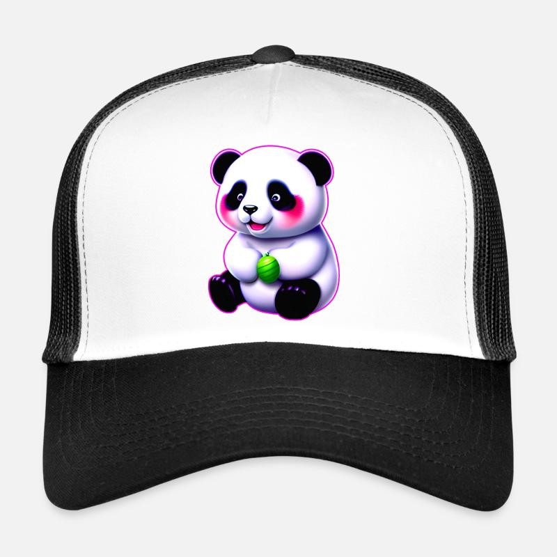 Süßes Baby Panda Bärchen - Trucker Cap - Weiß/Schwarz