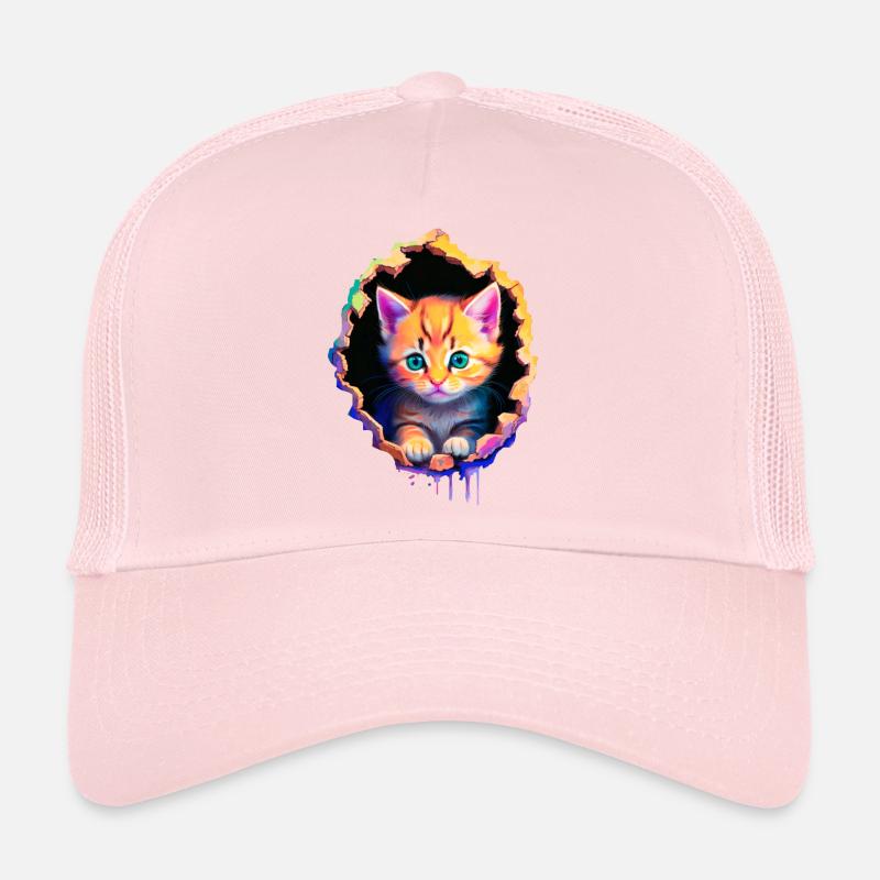Chaton orange sortant de l'intérieur Casquette trucker 