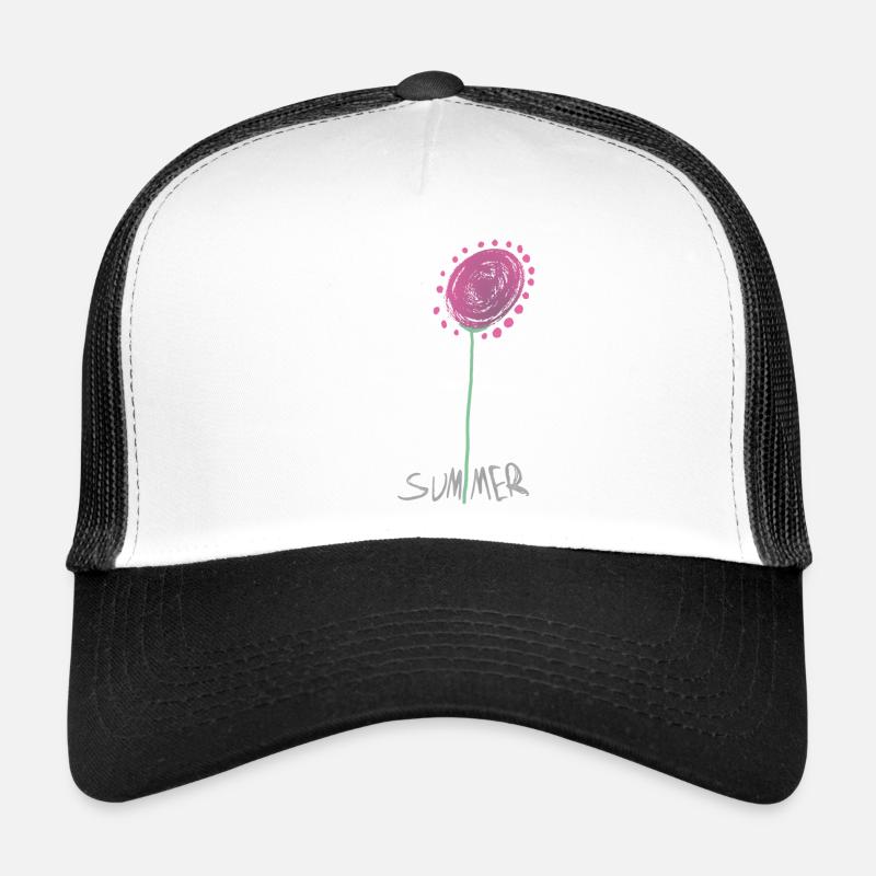 Abstract Summer Crystal Flower Illustration Trucker Cap