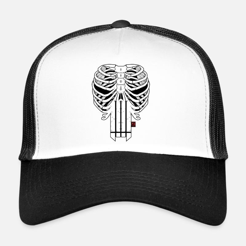 HARDCORE HORROR SHOW SKULL - Trucker Cap - white/black