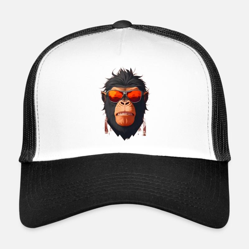 Cooler Affenkopf mit zornigem Blick Trucker Cap