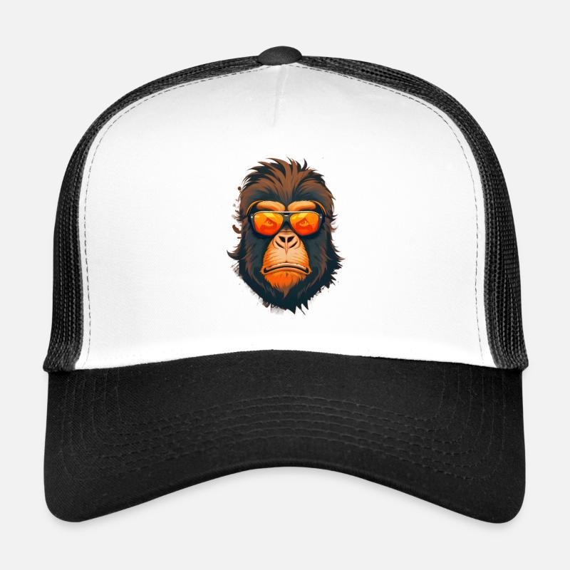 Cool monkey with sunglasses Trucker Cap