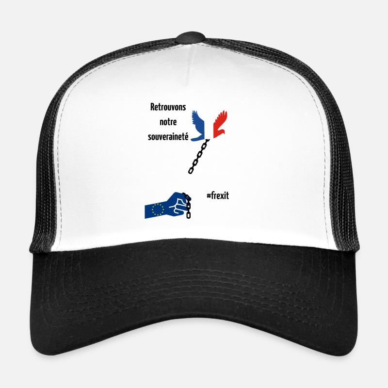 LOGO frexit colombe - Casquette trucker  - blanc/noir
