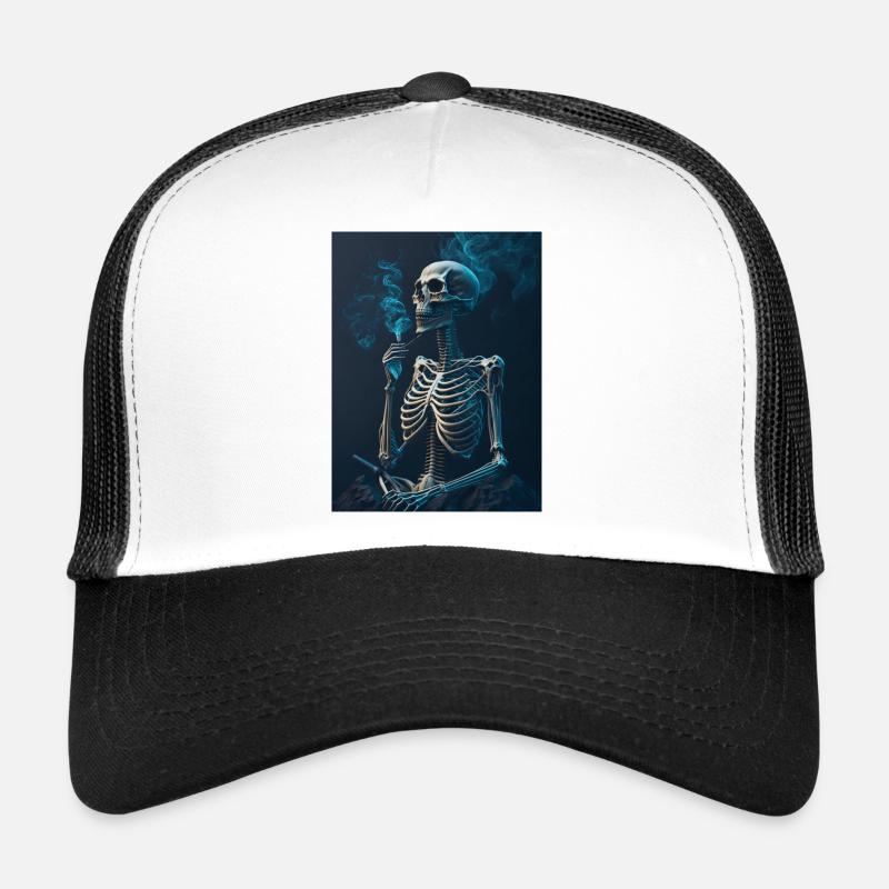 Skelett raucht Trucker Cap