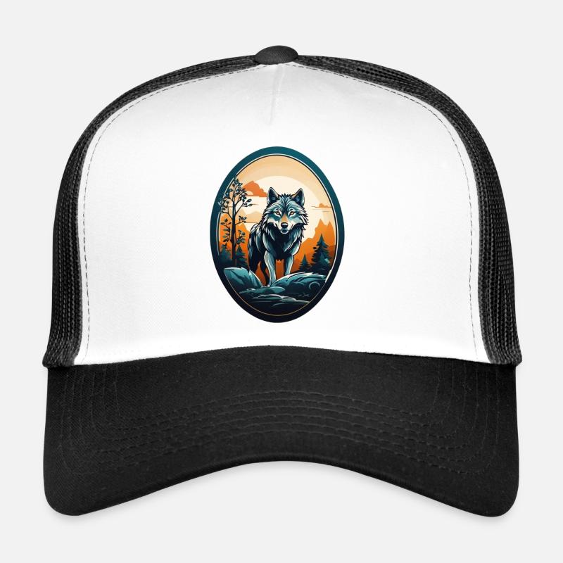 Forest dweller wolf - Trucker Cap - white/black