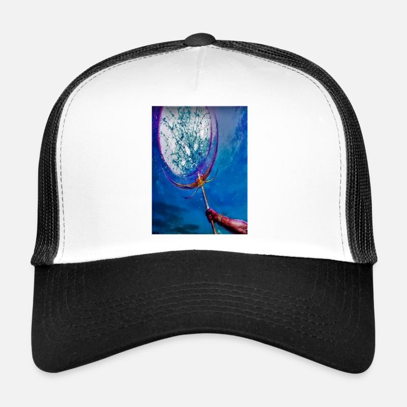 Blauer Traumfänger Netz - Trucker Cap - Weiß/Schwarz