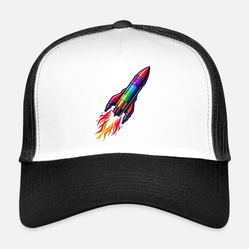 Fusée arc-en-ciel Casquette trucker 