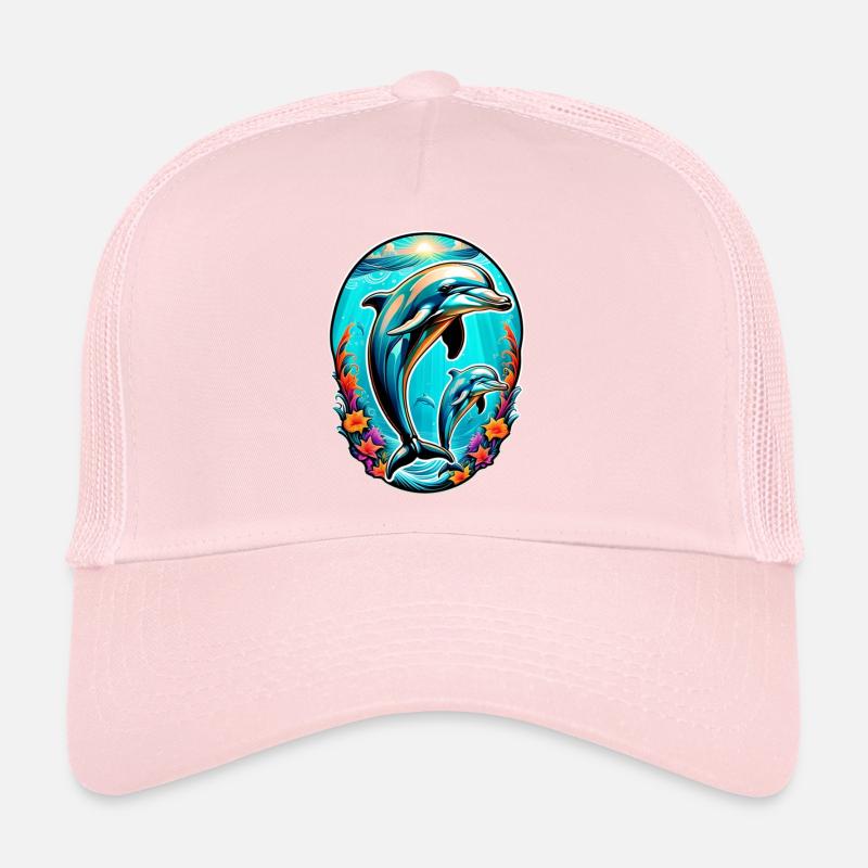 Dolphin & Ocean Trucker Cap