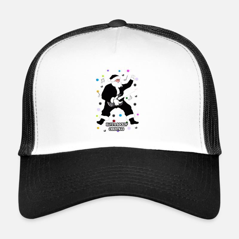 Santa Claus in Black Rock and Magic - Trucker Cap - white/black
