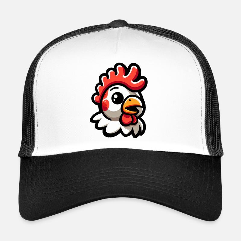 Bande dessinée de tête de poulet Casquette trucker 