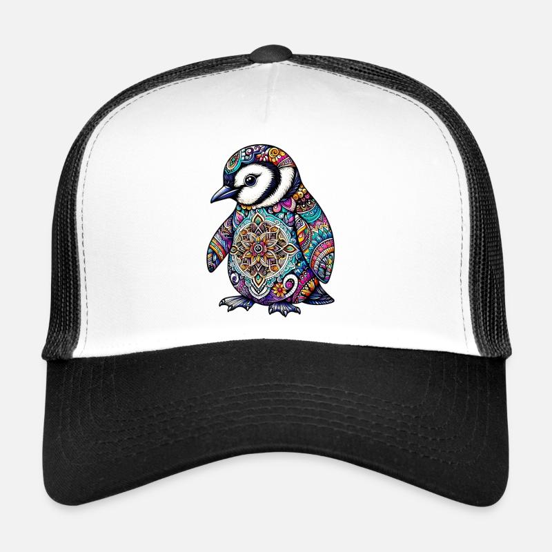 Pinguin mit Mandalas verziert Trucker Cap