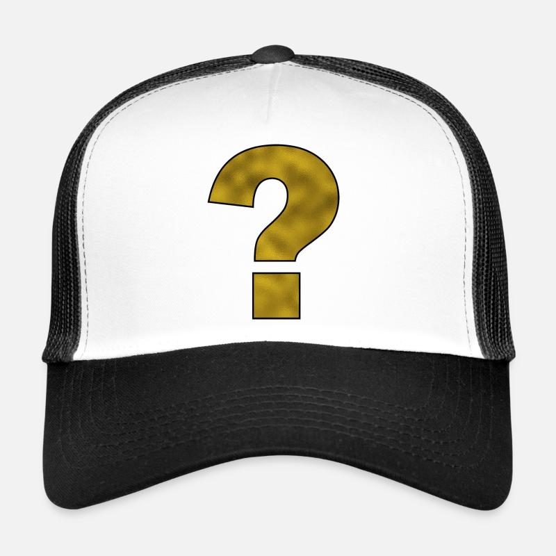 Satzzeichen Fragezeichen Gold - Trucker Cap - Weiß/Schwarz