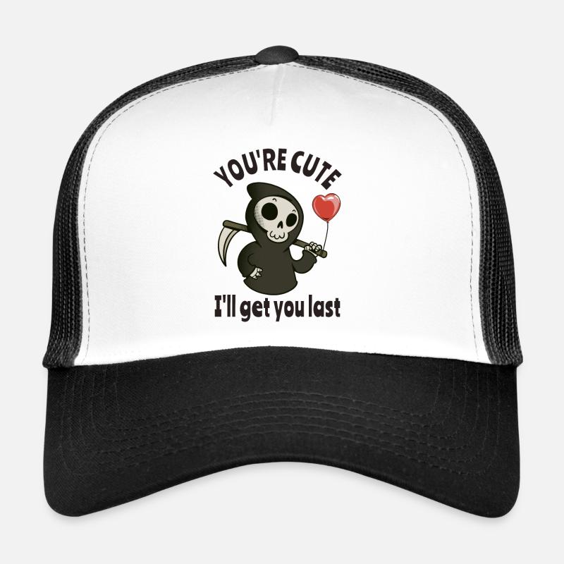 Mignon Grim Reaper avec un coeur romantique Casquette trucker 
