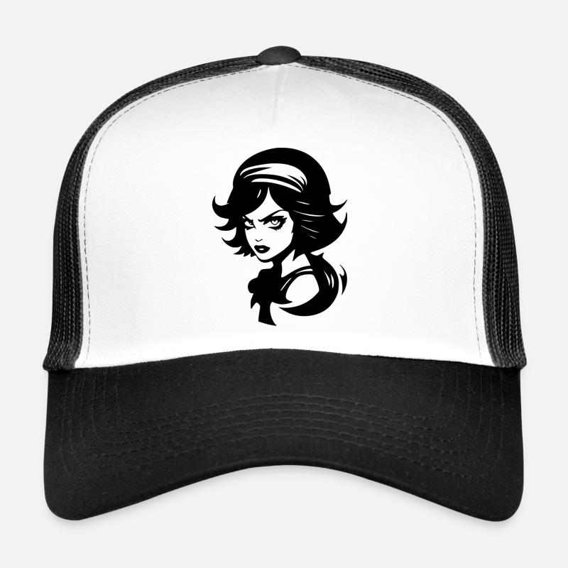 Wütendes böses Mädchen - Trucker Cap - Weiß/Schwarz