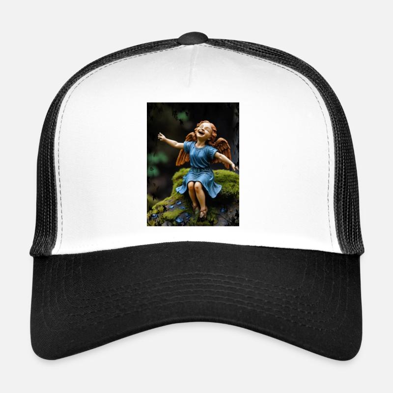 Lachender Engel - Trucker Cap - Weiß/Schwarz