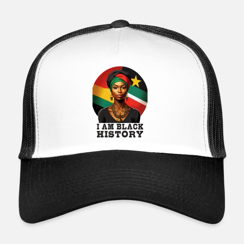 Ich bin Black History - Trucker Cap - Weiß/Schwarz