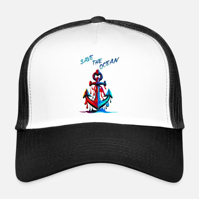 Save the Ocean. Ancre marine Casquette trucker 