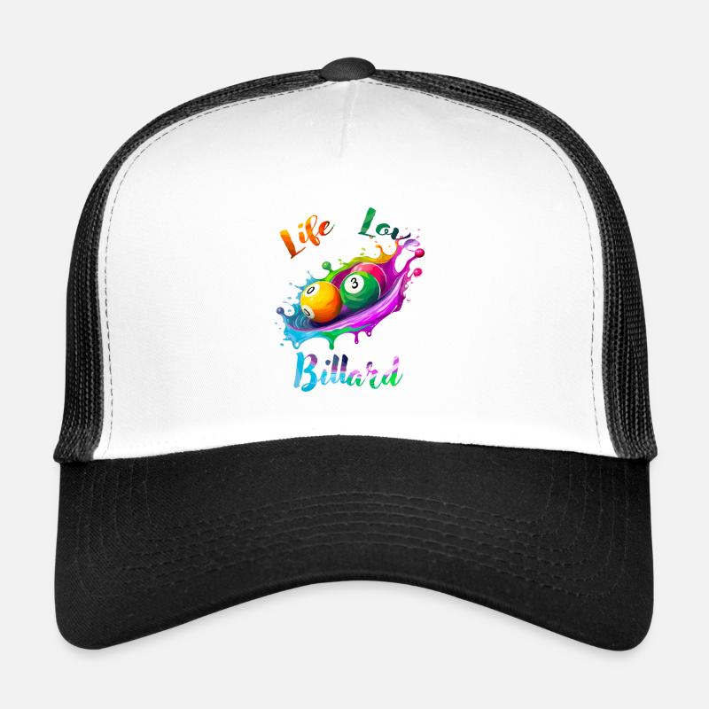 Life Love Billiards - Trucker Cap - white/black