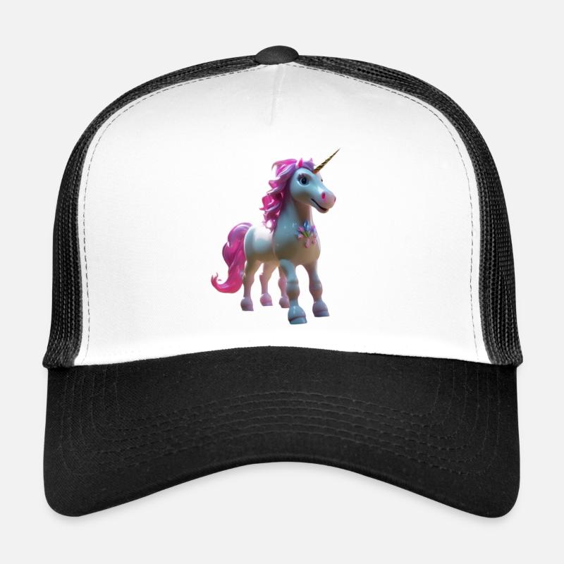 Pastel Unicorn Bloom - Trucker Cap - white/black