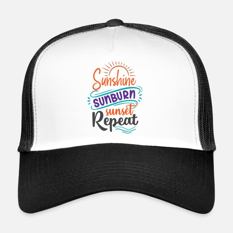 Soleil Coup De Soleil Coucher De Soleil Répéter Casquette trucker 