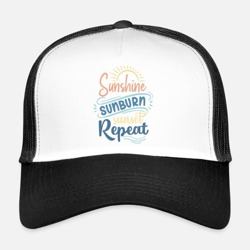Sunshine Sunburn Sunset Repeat Trucker Cap
