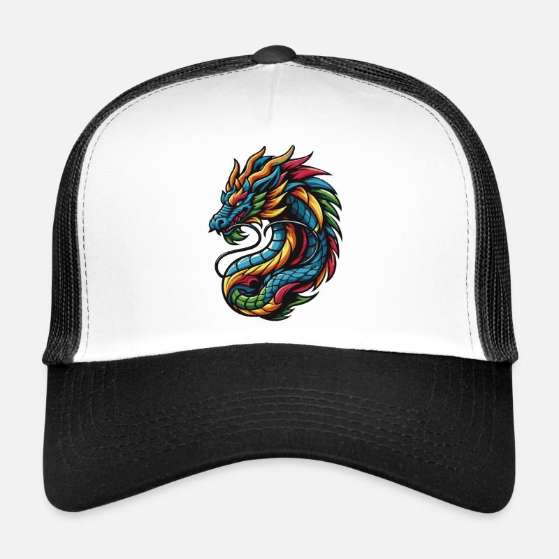 Dragon chinois coloré Casquette trucker 