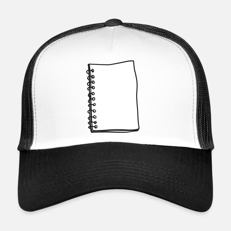 Dessin de bannière de carnet de notes - Casquette trucker  - blanc/noir