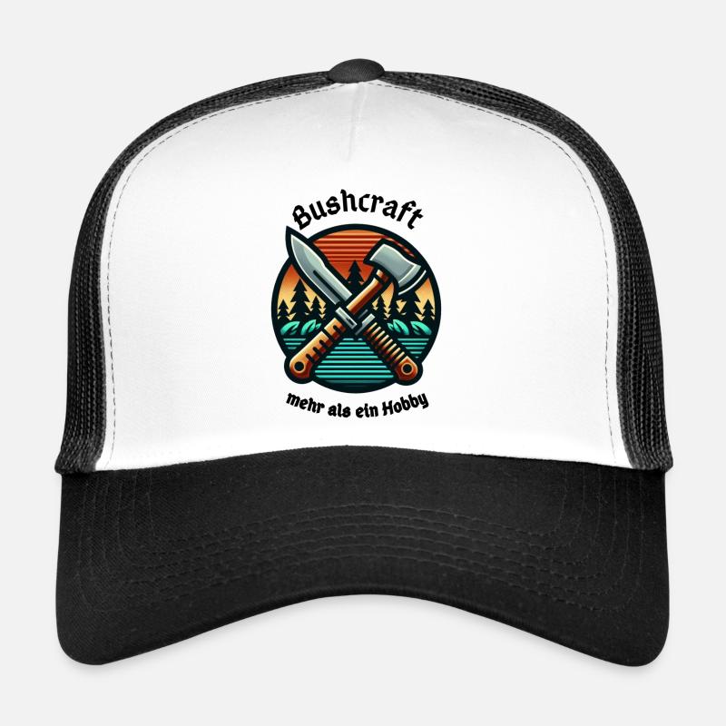 Bushcraft als Lebenseinstellung - Trucker Cap - Weiß/Schwarz
