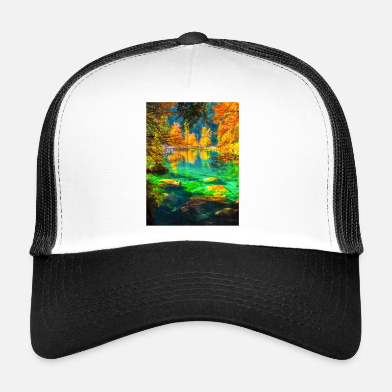 AUTUMN LAKE - Trucker Cap - white/black