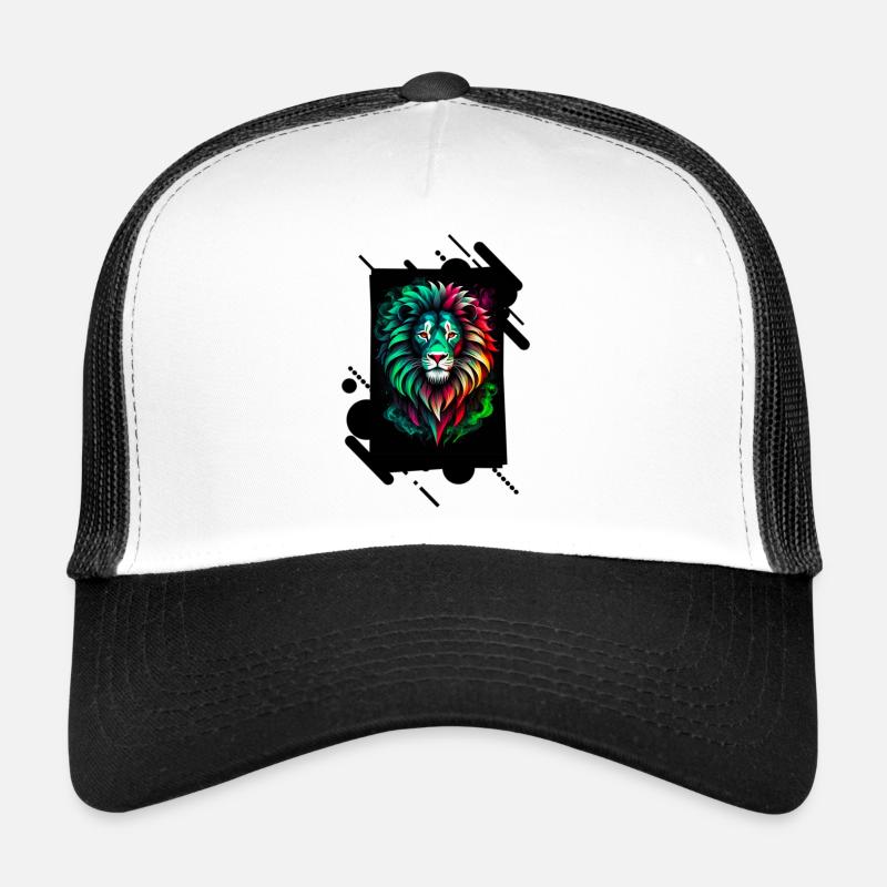 Bunter Neonlöwe Trucker Cap