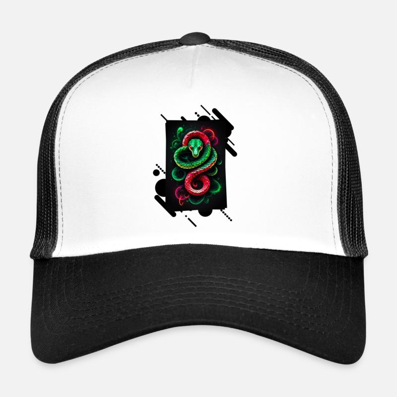 Serpent Coloré néon Casquette trucker 